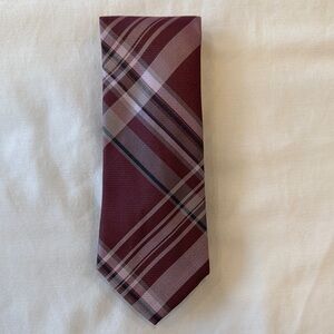 Plaid Burgundy Tie